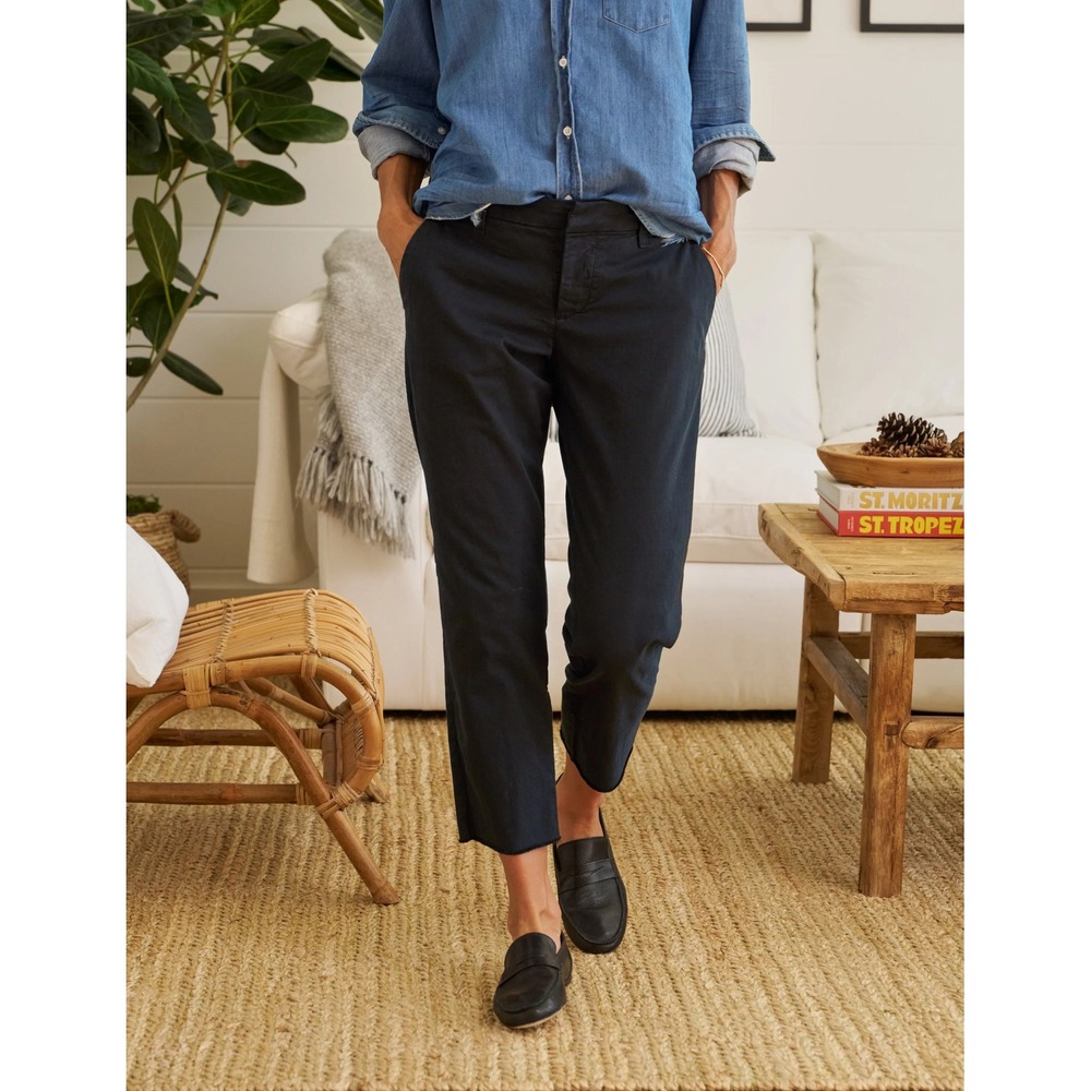 Frank & Eileen Women's Wicklaw Cotton Blend Cropped Pants Size 8 Washed Black‎